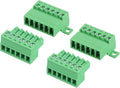 PCB端子台 プラグイン式スクリュー端子台 3.5mmピッチ 6極 2個セット 300V 8A 直型 ピンヘッダー付き 産業用 電子基板接続用