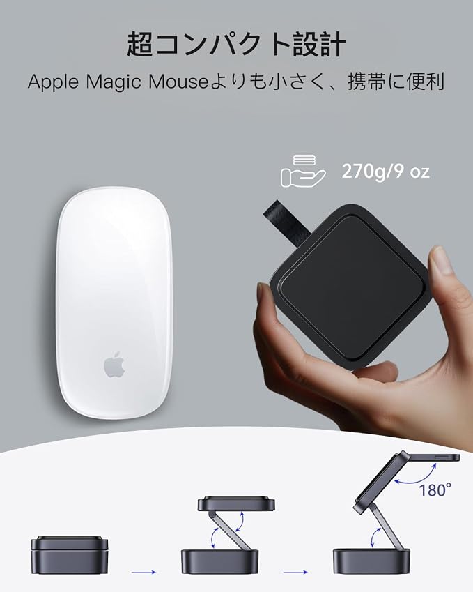 【2026年最新版 3in1】ワイヤレス充電器 マグセーフ対応 折りたたみ式 充電スタンド 15W急速充電器付き (20W PDアダプター同梱) iPhone 17/16/15/14/13/12 / Apple Watch / AirPods 各種対応 PSE認証済 コンパクト 持ち運び便利 旅行用 (ブラック)