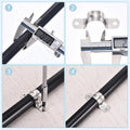 U字型管止め金具 150mm 6個セット ステンレス鋼201製 配管用固定金具 U字クリップ 配管支持金具 パイプ固定金具 2穴 剛性管帯 排水管・配線固定用