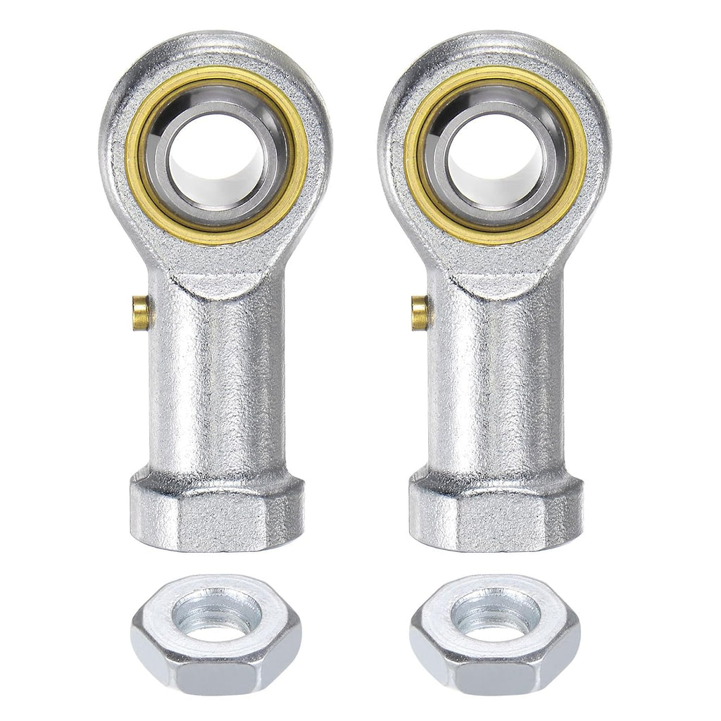 【2個セット】 ロッドエンドベアリング PHS10 M10×1.5 メネジ 右ねじ ボールジョイント 軸径10mm #45鋼製 亜鉛メッキ 自己潤滑性 産業機械・電動工具・CNC機器用 ナット付き