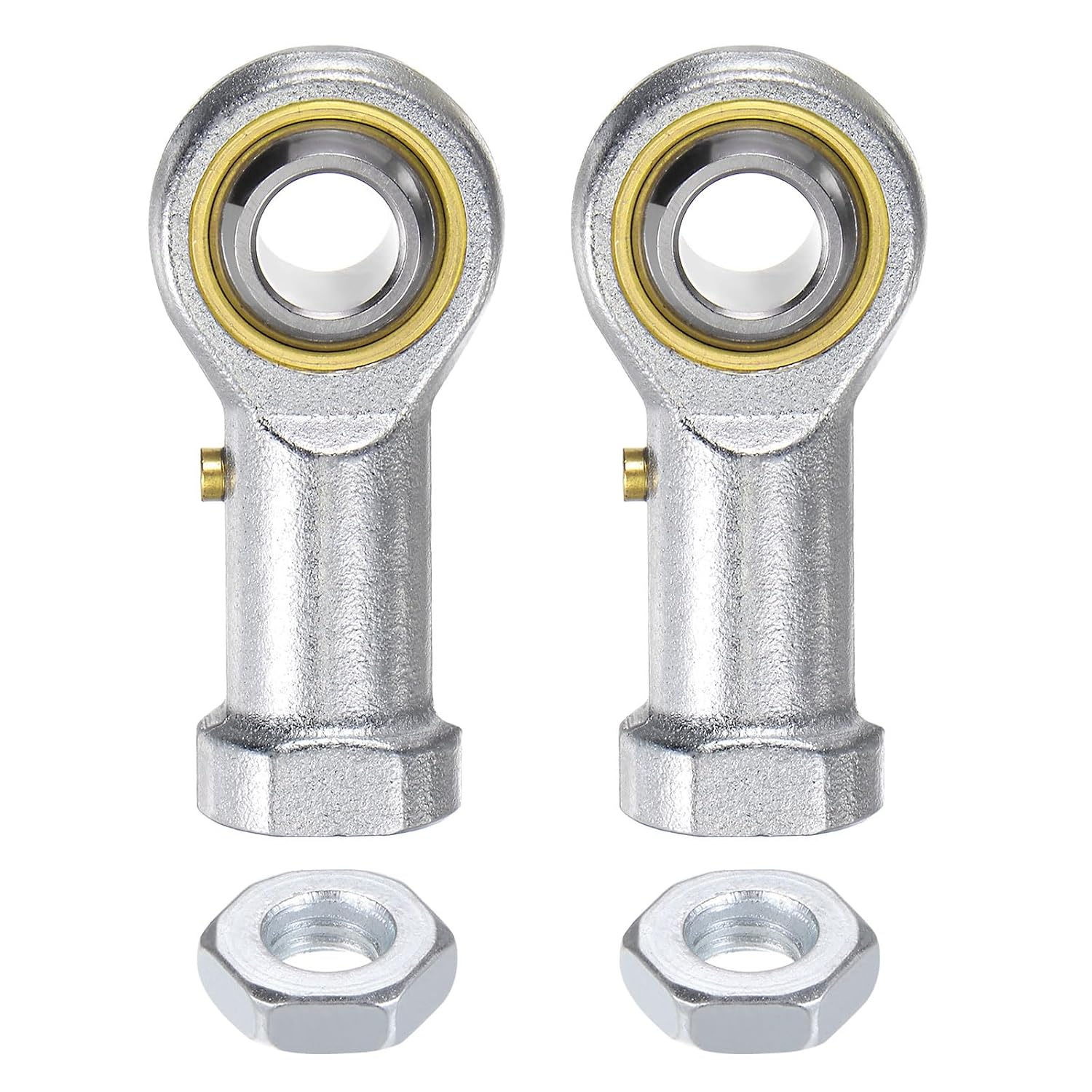 【2個セット】 ロッドエンドベアリング PHS10 M10×1.5 メネジ 右ねじ ボールジョイント 軸径10mm #45鋼製 亜鉛メッキ 自己潤滑性 産業機械・電動工具・CNC機器用 ナット付き