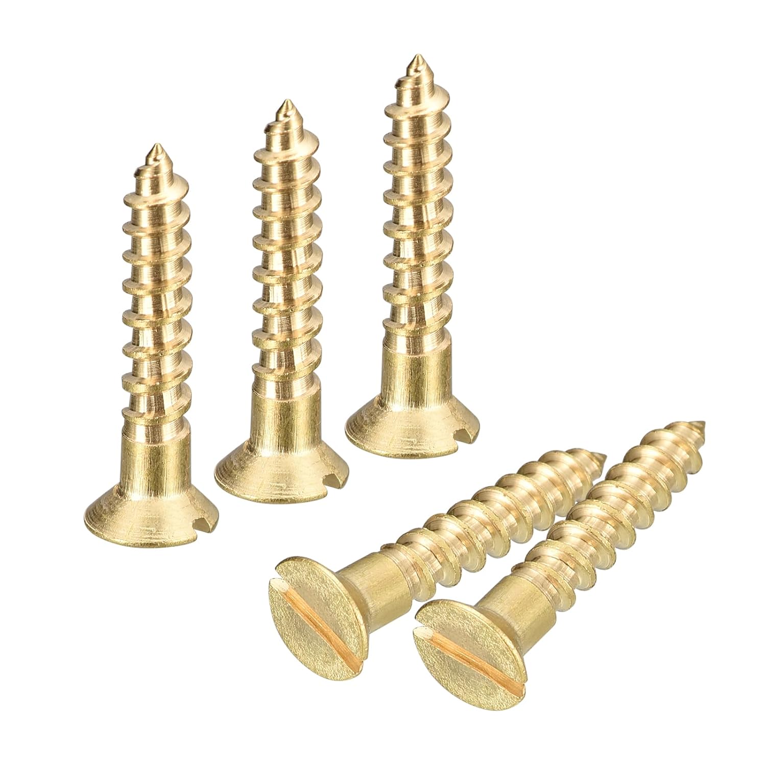 真鍮 木ネジ M3.5 x 20mm 60個セット 皿頭タッピングネジ フラットヘッド 木工用 家具用 補修 DIY 真鍮製