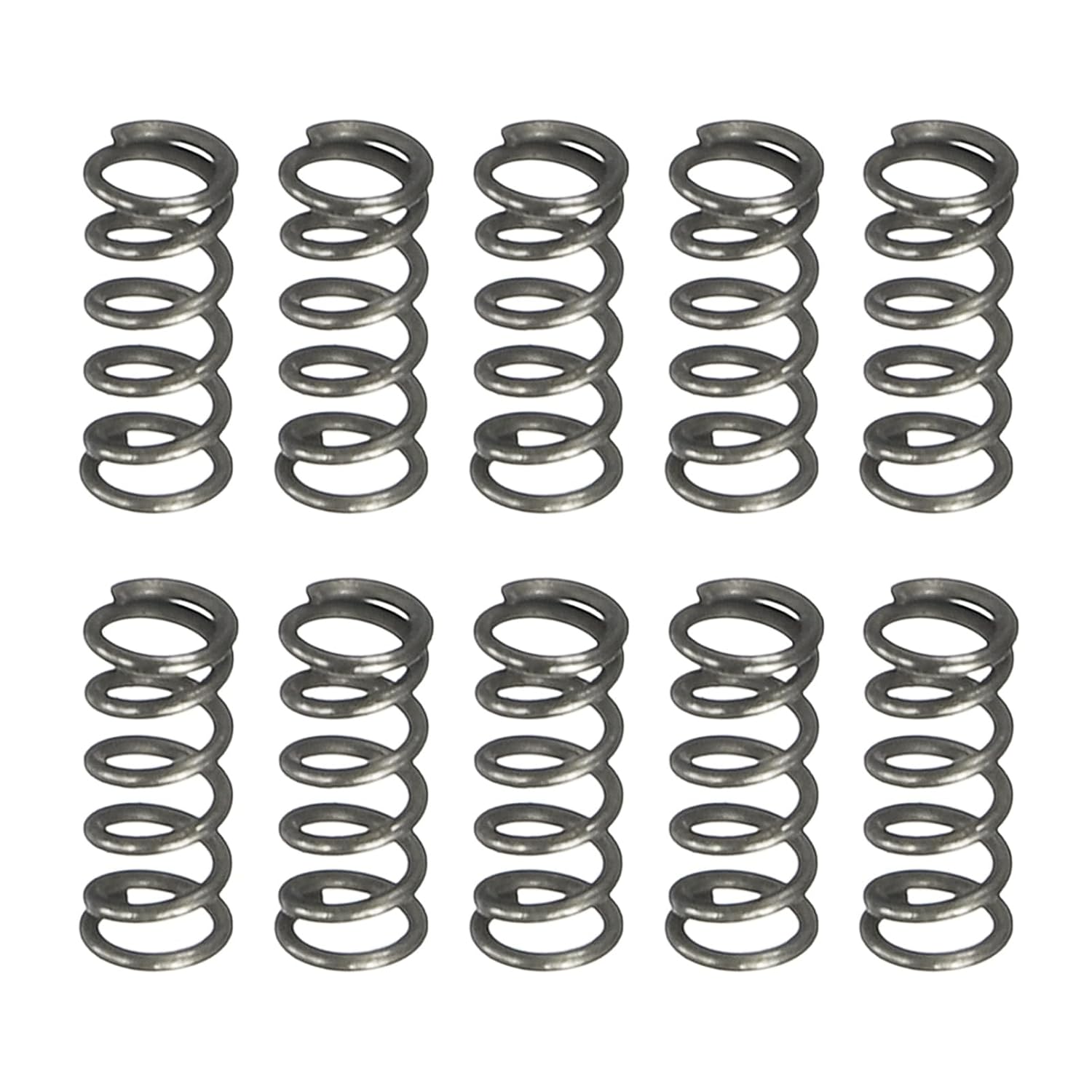 圧縮バネ 圧縮スプリング 10個セット 外径2mm 線径0.3mm 自由長5mm 炭素鋼製 シルバートーン 高弾性 DIY 部品 修理用 工業用