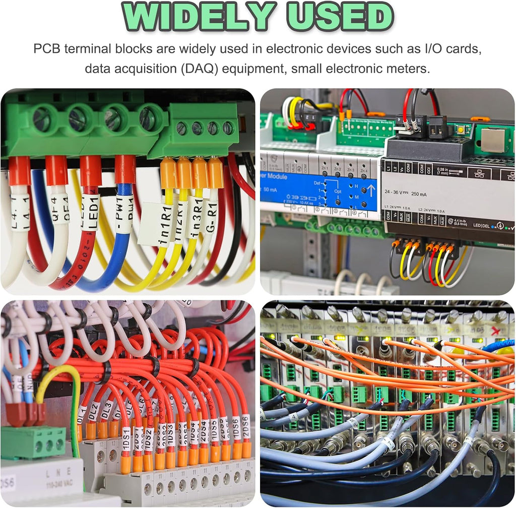 PCB端子台 プラグイン式スクリュー端子台 3.5mmピッチ 6極 2個セット 300V 8A 直型 ピンヘッダー付き 産業用 電子基板接続用